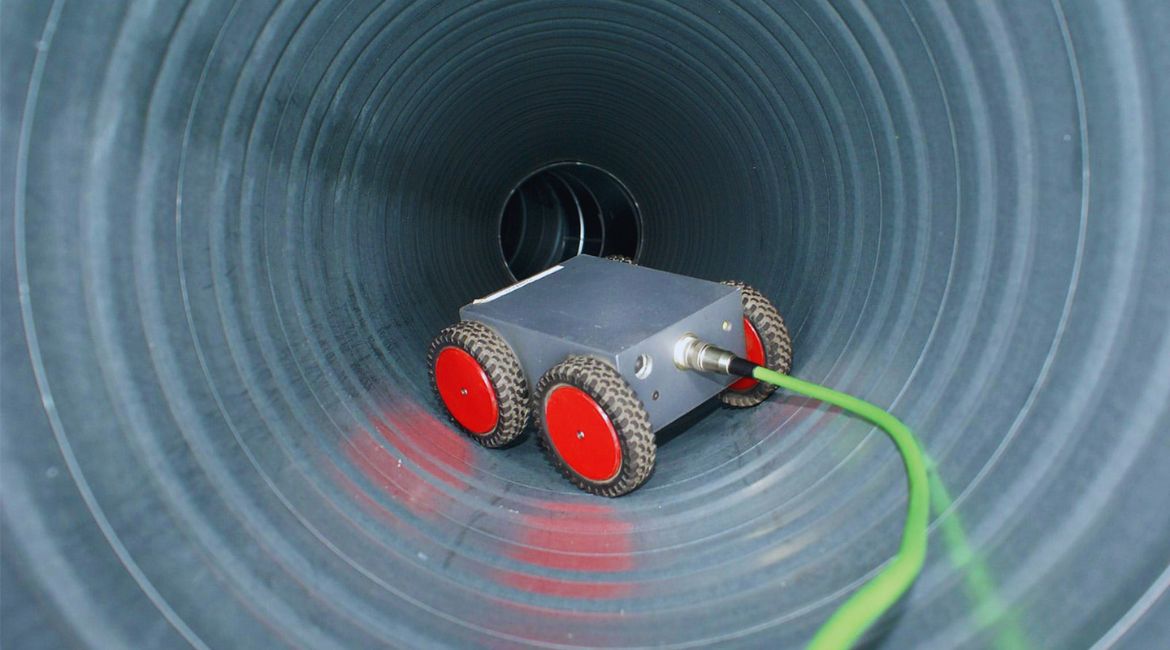 Robot d'inspection dans une gaine de ventilation